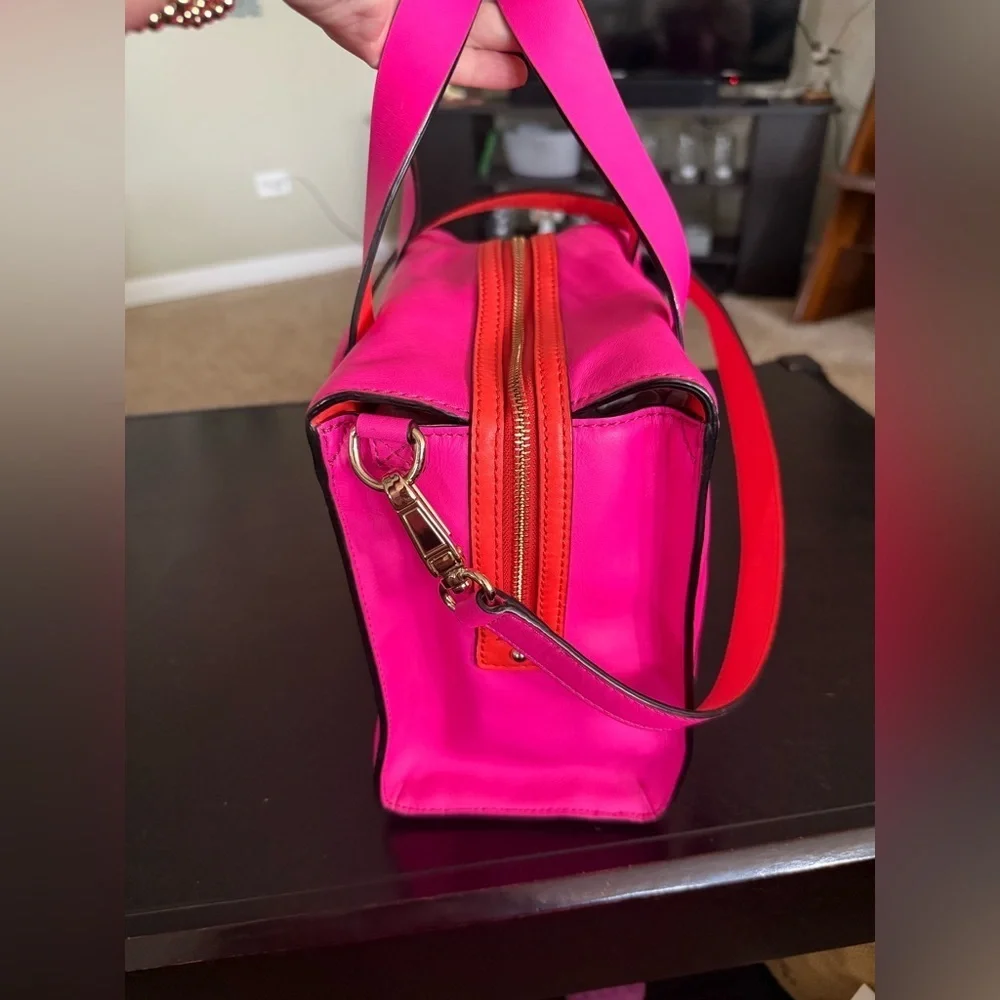 Kate Spade authentic hot pink and orange two way bag/purse leather NWOT